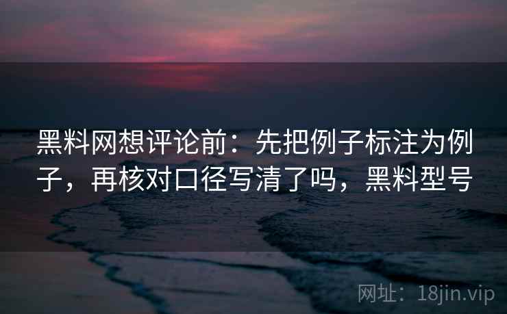 黑料网想评论前：先把例子标注为例子，再核对口径写清了吗，黑料型号